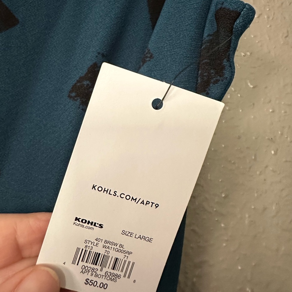 Apt. 9 Women's Large Blue and Black Casual Dress with Tie Waist - Long Length"? - Picture 5 of 8